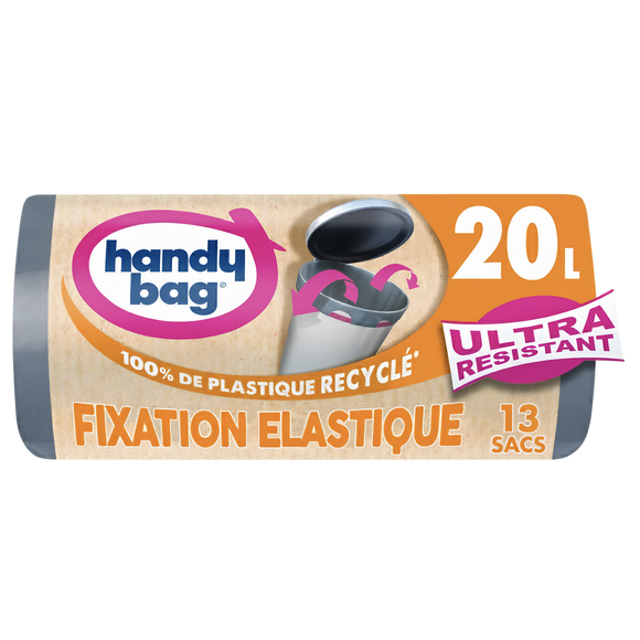 Sacs poubelle HANDY BAG fixation élastique 20L x13