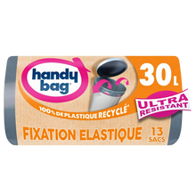 Sacs poubelle HANDY BAG fixation élastique 30L x13