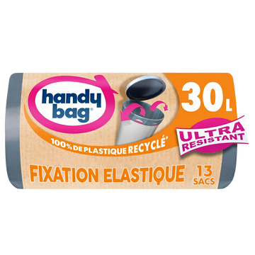 Sacs poubelle HANDY BAG fixation élastique 30L x13