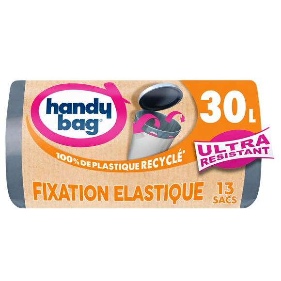 Sacs poubelle HANDY BAG fixation élastique 30L x13