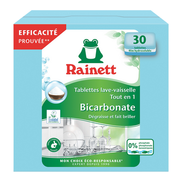 Tablette pour lave vaisselle ecolabel tout en un RAINETT, x30