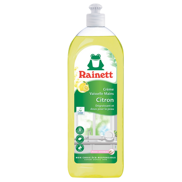 Liquide vaisselle main écologique crème citron RAINETT, 750ml
