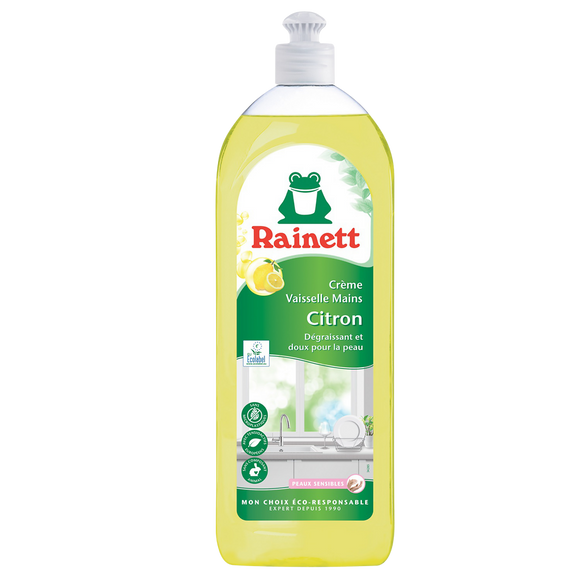 Liquide vaisselle main écologique crème citron RAINETT, 750ml