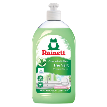Liquide vaisselle écologique crème thé vert RAINETT, 500ml