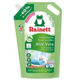 Lessive liquide RAINETT peaux sens.ecol.aloe vera 1,6l 32lav
