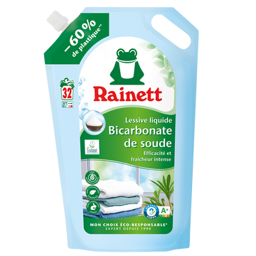 Lessive liquide ecolabel bicarbonate RAINETT 1,6l 32 lavages