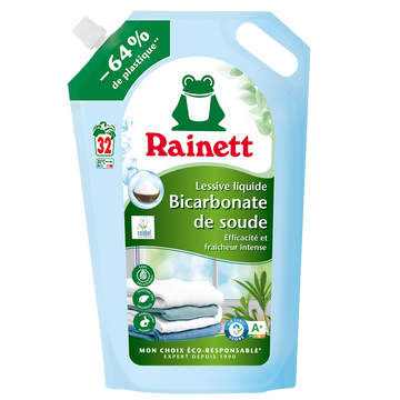 RAINETT - Lessive liquide - Fraicheur intense - 32 lavages - 1.6 l
