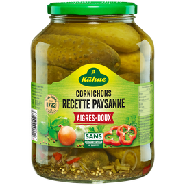 Cornichons aigre-doux à la paysanne KHUNE, 850g