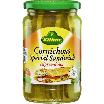 Cornichons Américan Slices KUHNE, bocal de 37cl, 185g