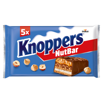 Barres KNOPPERS lait noisette, 5x40g, 200g