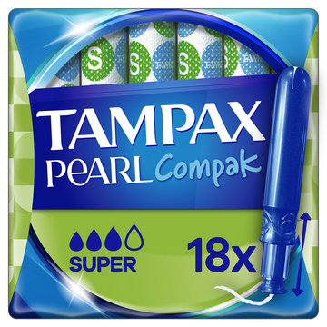 Tampons hygiéniques avec applicateurs Pearl super TAMPAX, x18
