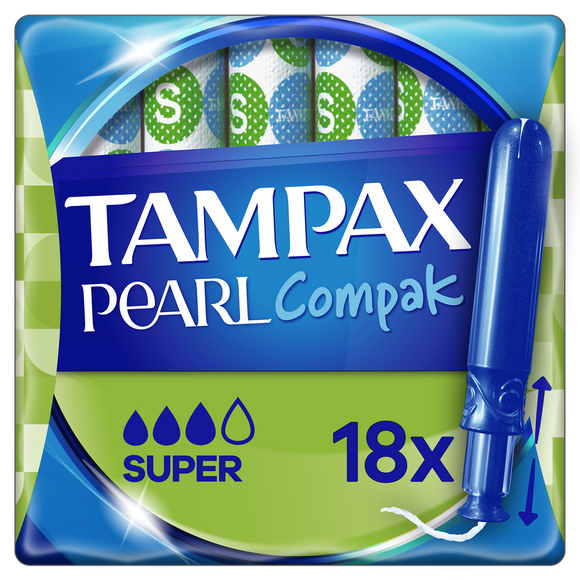 Tampons hygiéniques avec applicateurs Pearl super TAMPAX, x18
