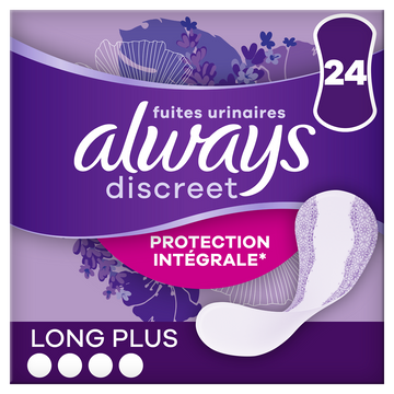 Protège-slip long plus ALWAYS DISCREET x24