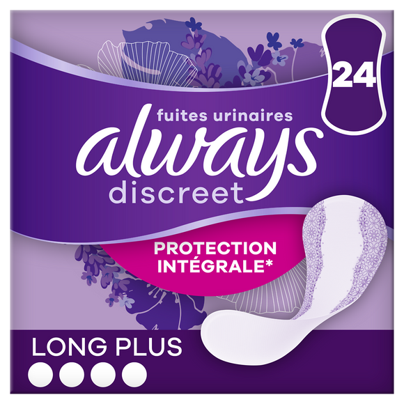 Protège-slip long plus ALWAYS DISCREET x24