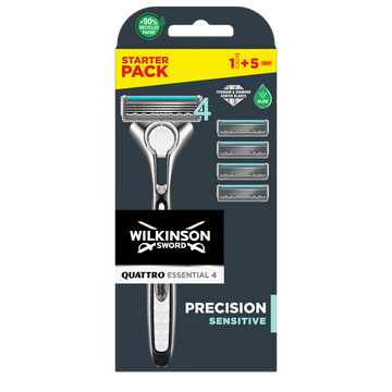 Rasoir Quattro essential 4 sensitive WILKINSON + 5 lames
