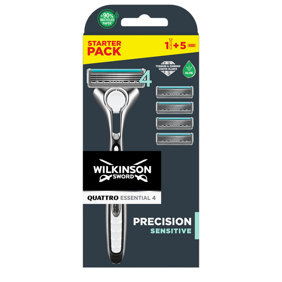 Rasoir Quattro essential 4 sensitive WILKINSON + 5 lames