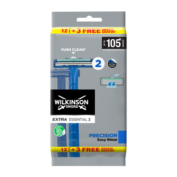 Rasoir jetable WILKINSON extra 2 précision plastique recyclé x12+3