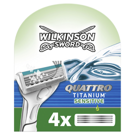 Lames de rasoir quattro titanium sensitive+ WILKINSON, x4