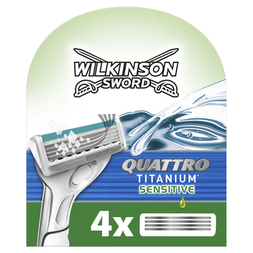 Lames de rasoir quattro titanium sensitive+ WILKINSON, x4
