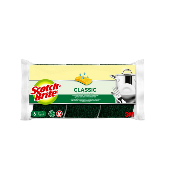 Éponges grattantes vertes SCOTCH BRITE, x6