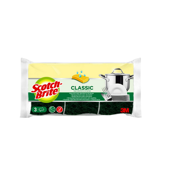 Éponge grattante verte SCOTCH BRITE, x3