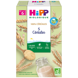 5 céréales biologique dès 8 mois (100% céréales) HIPP, boîte de 250g