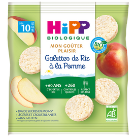 Galettes de riz à la pomme bio dès 10 mois HIPP, sachet de 30g