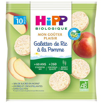 Galettes de riz à la pomme bio dès 10 mois HIPP, sachet de 30g
