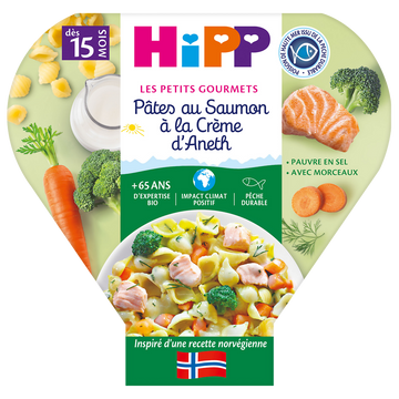 LES PETITS GOURMETS PÂTES AU SAUMON A LA CRÈME D'ANETH ASSIE