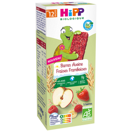 Barres avoine fraises framboise bio dès 12 mois HIPP BIOLOGIQUE 5x20g