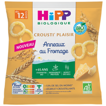 Anneaux fromage crousti'plaisir bio dés 12mois HIPP BIOLOGIQUE sachetde 25g