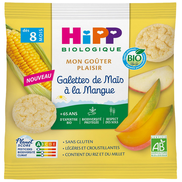Galettes de Maïs à la Mangue Bio HIPP 23g dès 8 mois