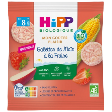 Galettes de Maïs à la Fraise Bio HIPP 23g dès 8 mois