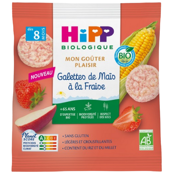 Galettes de Maïs à la Fraise Bio HIPP 23g dès 8 mois