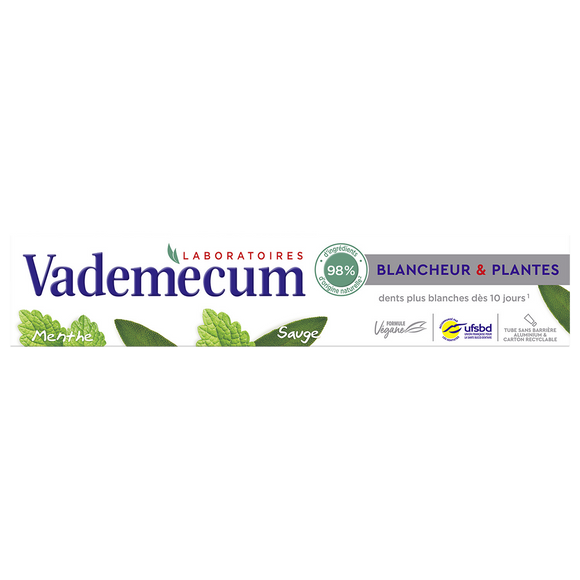 Dentifrice VADEMECUM Blancheur & Plantes Tube 75ml