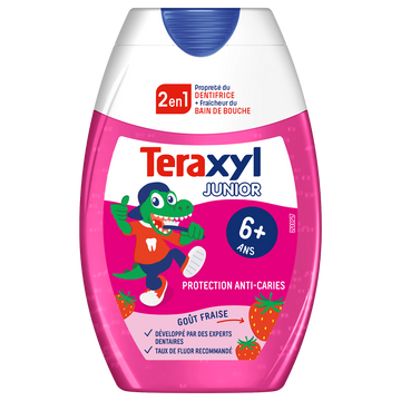 Dentifrice 2en1 TERAXYL junior 6 ans et + fraise 75ml
