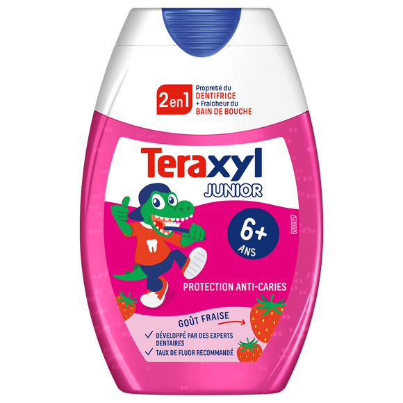 Dentifrice 2en1 TERAXYL junior 6 ans et + fraise 75ml