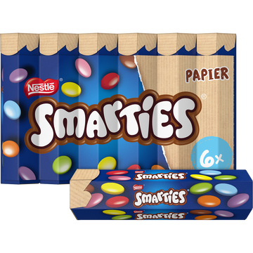 Bonbons de chocolat au lait SMARTIES - 6 tubes de 34g