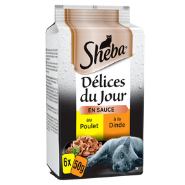Sachets fraîcheur chat Délices du Jour volaille en sauce SHEBA - 6x50g