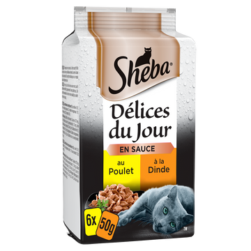Sachets fraîcheur chat Délices du Jour volaille en sauce SHEBA - 6x50g
