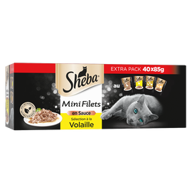 Sachets fraîcheur chat Mini filets à la volaille en sauce SHEBA - 40x85g