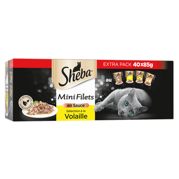Sachets fraîcheur chat Mini filets à la volaille en sauce SHEBA - 40x85g