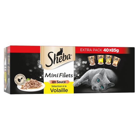 Sachets fraîcheur chat Mini filets à la volaille en sauce SHEBA - 40x85g