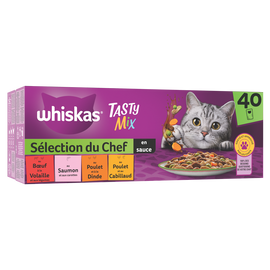 Sachets fraîcheur chat Tasty Mix Sélection du chef en sauce WHISKAS -40x85g