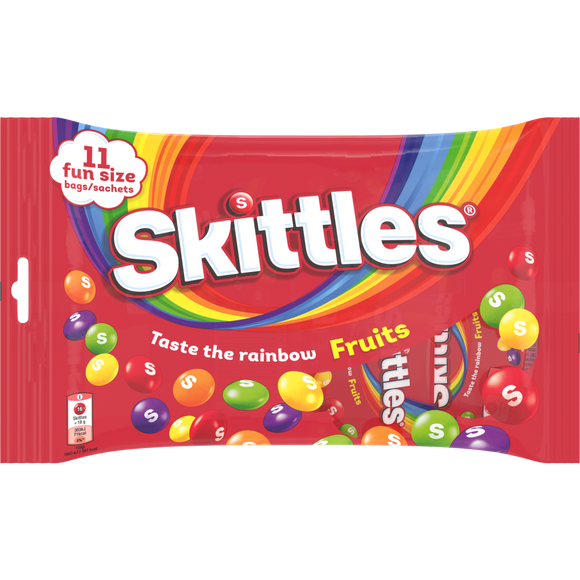 SKITTLES fruits, x11 sachets de 18g, 198g