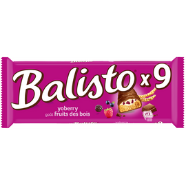 Barres chocolat fruits des bois BALISTO, 9 barres 167g