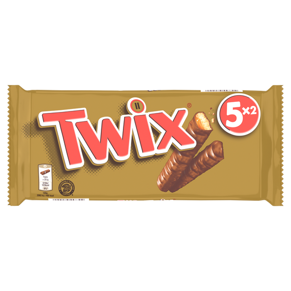 Biscuit barres chocolat TWIX, pack x5 - 250g