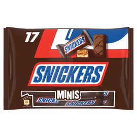 Barres minis chocolat caramel SNICKERS, x17