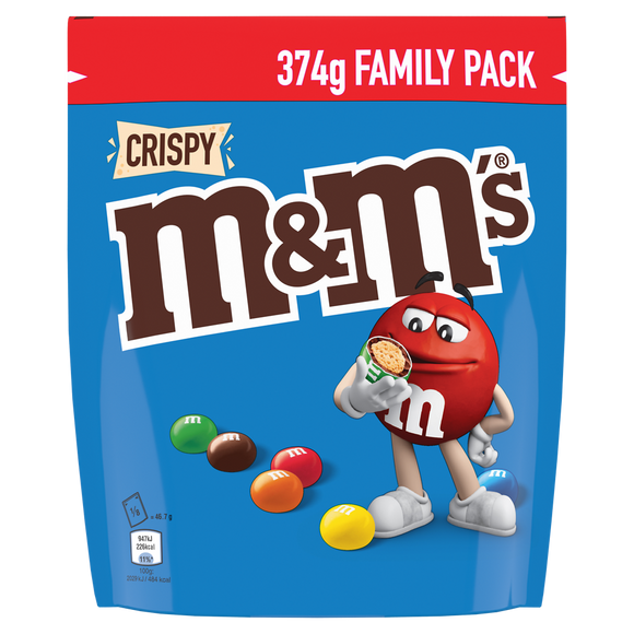 M&m's crispy family pack chocolat au lait  M&M's 374g