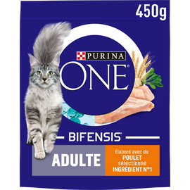 Croquettes pour chat adulte Poulet, Céréales Complètes PURINA ONE - 450g